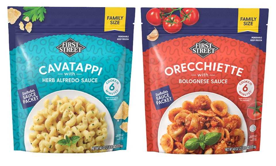 First Street Frozen Pasta Packaging